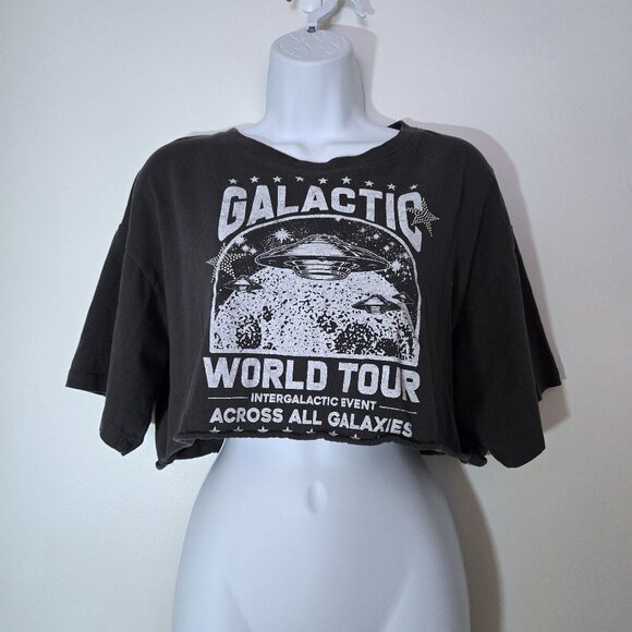 Cold Crush 'Galactic World Tour' Graphic Crop Tee - Picture 1 of 3